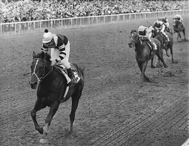 Seattle Slew wins the 1977 Belmont Stakes