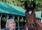 Patricia Moseley with Proctor's Ledge at the Saratoga Race Course September 11, 2017 in Saratoga Springs, N.Y.
