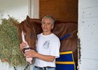 Justify with Eduardo (Lalo) Luna at Churchill Downs
