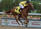 Dixie Moon, with jockey Eurico da Silva, wins the Woodbine Oaks on the all-weather track at Woodbine