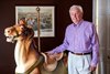 Peter Callahan shows off one of his passions, collecting carousel horses at his home Tuesday July 7, 2020 in Purchase, N.Y.   Photo by Skip Dickstein