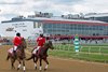 Outriders scene. 
Racing on Black-eyed Susan day during Preakness week in Baltimore, MD, on May 14, 2021. 