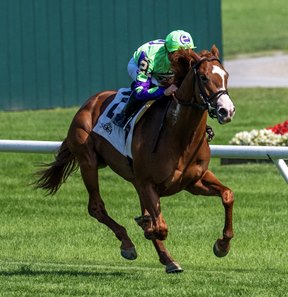 Carl Spackler wins the 2023 Saranac Stakes at Saratoga Race Course