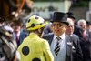 Richard Hannon congratulates Sheikh Mohammed Obaid Al Maktoum after Rosallion’s success in the St Jame’s Palace Stakes Gr.1.
Royal Ascot day 1.
Photo: Patrick McCann/Racing Post
17.06.2024