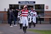 Jockeys walk out of the weighing room for the 2m novices handicap hurdle
Huntingdon 10.2.22 Pic: Edward Whitaker