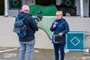 FanDuel commentator Caton Bredar working Derby week at Churchill Downs in front of the Bill Mott barn, where Sovereignty resides.
Training and feature shoots at Churchill Downs on April 26, 2025.