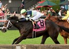 Jockey Flavien Prat guides Gas Me Up to victory in the morning $200,000 (Grade II) King Edward Stakes at Woodbine. Woodbine/Michael Burns Photo