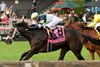 Jockey Flavien Prat guides Gas Me Up to victory in the morning $200,000 (Grade II) King Edward Stakes at Woodbine. Woodbine/Michael Burns Photo