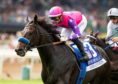Johannes wins the City of Hope Mile Stakes at Santa Anita Park