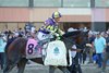 Baeza ridden by Hector Isaac Berrios won the $1,000,000 Grade 1 Pennsylvania Derby at Parx Racing in Bensalem, Pennsylvania on September 23, 2023. Photo By Ryan Denver/EQUI-PHOTO