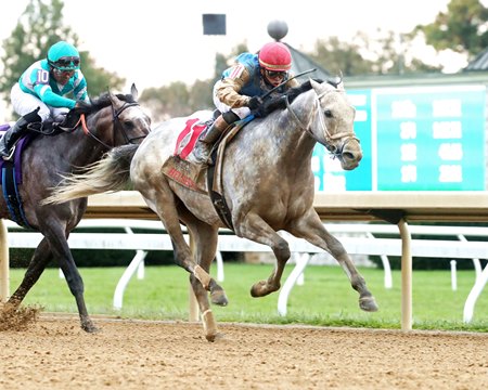 Hit Show wins the Fayette Stakes at Keeneland