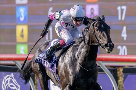 Balantina wins the Breeders' Cup Juvenile Fillies Turf at Del Mar