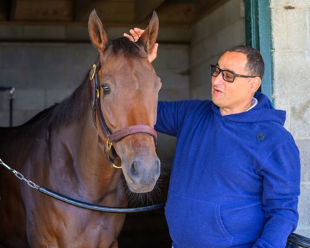 Robbie Medina and Praying at Keeneland
