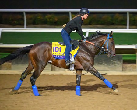Baeza trains at Del Mar in preparation for the Breeders' Cup Classic