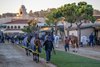Competitors for the 2025 Breeders’ Cup cool out after exercise time in the barn area at the Del Mar Thoroughbred Club Thursday Oct.30, 2025 in San Diego, California. Photo by Skip Dickstein