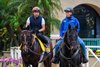 Sovereignty leaving the paddock, with Neil Poznansky on pony, at Del Mar with Breeders’ Cup contenders at Del Mar Thoroughbred Club in Del Mar, CA, on Oct. 26, 2025.