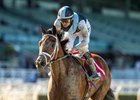 Meaning and jockey Flavien Prat, right, win the $100,000 Las Virgenes Stakes, Sunday, February 8, 2026 at Santa Anita Park, Arcadia CA.
© BENOIT PHOTO