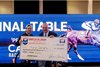 Winning the last race at the Final Table, Dylan Donnelly of Rancho Cucamonga, CA, captured the 27th NTRA National Horseplayers Championship at Caesar's Horseshoe Las Vegas. Shown here with Tom Rooney, NTRA CEO.