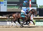 East Avenue #9 with Tyler Gaffalione riding held the challenge of #6 Bishops Bay and Flavien Prat to win the $150,000 Grade III Salvator Mile at Monmouth Park Racetrack in Oceanport, NJ on Saturday June 13, 2026. Photo By Bill Denver/EQUI-PHOTO
