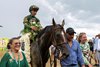 Golden Tempo wins the 2026 Belmont Stakes at Saratoga Race Course
Teresa Viola and Daisy Phipps walk horse to WC
Golden Tempo with Jose Ortiz wins the Belmont S. Presented by NYRA Bets (G1) at Saratoga in Saratoga Springs, N.Y., on June 6, 2026.