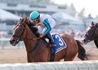 Book’em Danno #3 ridden by Paco Lopez won the $200,000 Mr. Prospector Stakes at Monmouth Park Racetrack in Oceanport, NJ on Friday July 17, 2026. Photo By Ryan Denver/EQUI-PHOTO