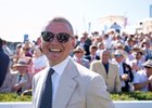George Boughey in the winners enclosure waiting for Bow Echo (Billy Loughnane) after the Sussex Stakes
Goodwood 29.7.26 Pic: Edward Whitaker