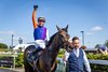 Johanna Walsh and Dylan Browne McMonagle led back by David Teehan after winning the Irish Oaks
The Curragh.
Photo: Patrick McCann/Racing Post
18.07.2026
