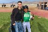 Bryce Bourdieu, pictured with jockey Luis Ramon Rodriguez at Albuquerque Downs, is now an assistant trainer and galloping horses again four years after losing his leg in a catastrophic riding accident