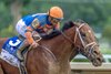 Renegade #3 with jockey Irad Ortiz Jr. comes up on the outside as the at the last minute to capture the win in the 63rd running of The Jim Dandy presented by Mohegan Sun GII at the Saratoga Race Course Saturday Aug.1, 2026 in Saratoga Springs, N.Y. Photo by Skip Dickstein