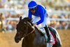 Godolphin LLC's Knightsbridge and jockey Junior Alvarado win the Grade I $1,000,000 Pacific Classic Saturday, August 22, 2026 at Del Mar Thoroughbred Club, Del Mar, CA. The Kentucky-bred son of Nyquist is trained by William I. Mott.
Benoit Photo