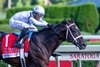 Jockey Manny Franco sits atop The Good Life on the way to the win the 122nd running of The Spendthrift Farm Hopeful GI at the Saratoga Race Course Sunday Sept. 6, 2026 in Saratoga Springs, N.Y.