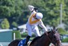 Jockey Manny Franco rides Mashallah to the win in the 79th running of The Prioress GIII and also the riding title for the 157th meeting at the Saratoga Race Course Sunday Sept. 6, 2026 in Saratoga Springs, N.Y.