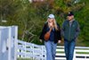 (L-r): Taylor and Elliott Logan walking back to the barn.
Morning training at Keeneland
in Lexington, Ky. on Oct. 16, 2026.