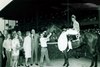 Flying Paster Don Pierce up after winning 1979 Santa Anita Derby Mr. and Mrs. B.J. Ridder in winners circle April 1 1979