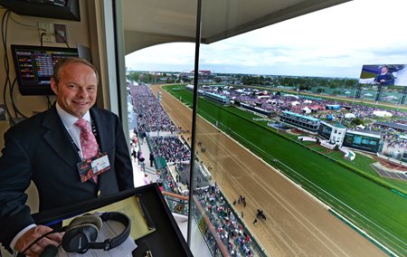 Announcer Larry Collmus at Churchill Downs