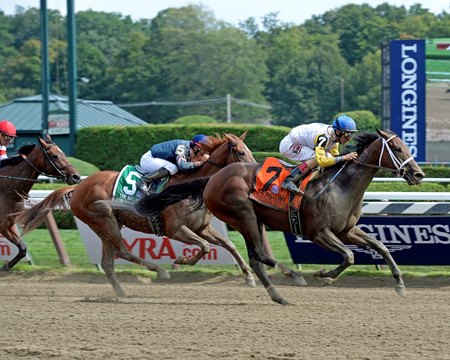 Unbridled Forever wins the 2015 Ballerina Stakes at Saratoga Race Course