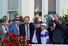 Nyquist with Mario Gutierrez wins the Kentucky Derby (gr. I), Dennis and Doug O'Neill, Paul Reddam, and Mario Gutierrez
Kentucky Derby day at Churchill Downs on May 7, 2016, in Louisville, Ky. 
