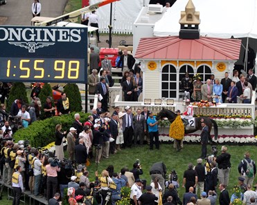 Cloud Computing in the winners' circle after the 142nd Running of the Preakness Stakes at Pimlico on May 20, 2017. Photo By: Chad B. Harmon