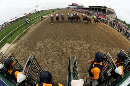 The start of the 142nd Running of the Preakness Stakes at Pimlico on May 20, 2017. 