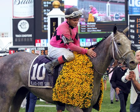 Actress after winning the 2017 Black-Eyed Susan Stakes at Pimlico Racecourse