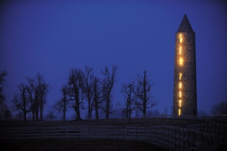 The tower at Castleton Lyons near Lexington was aglow after the farm's Gio Ponti took home two Eclipse Awards in 2015