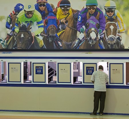 A bettor at Pimlico Race Course