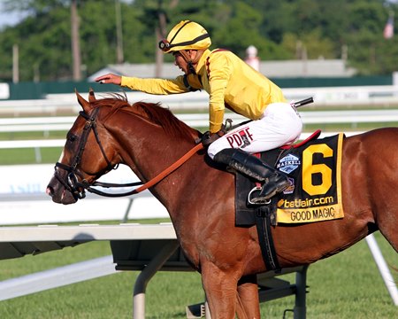 Good Magic after winning the Haskell Invitational Stakes at Monmouth Park