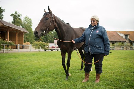 Treve with her trainer Criquette Head