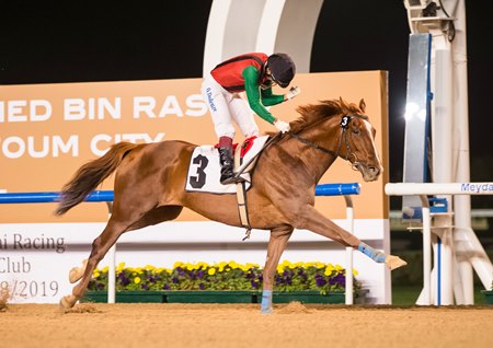 Dolkong wins the 2019 Curlin Handicap at Meydan Racecourse