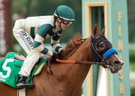 Mucho Gusto wins the Robert B. Lewis Stakes at Santa Anita Park