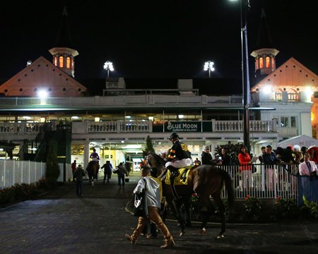 A scene from opening night of Kentucky Derby Week in 2022 at Churchill Downs