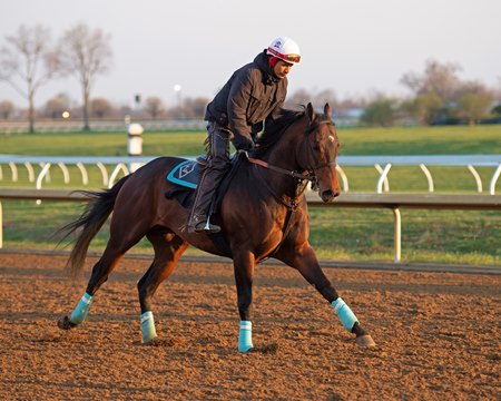 Runaway Ghost trains at Keeneland in April 2019