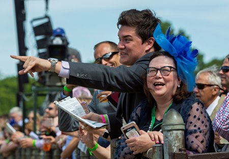 Happy racing fans June 8 at Belmont Park