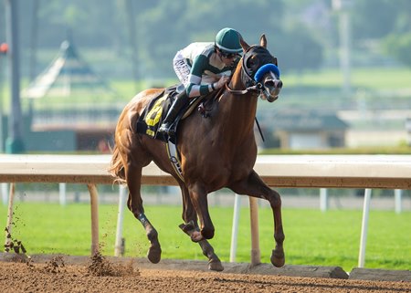 Mucho Gusto wins the Affirmed Stakes at Santa Anita Park